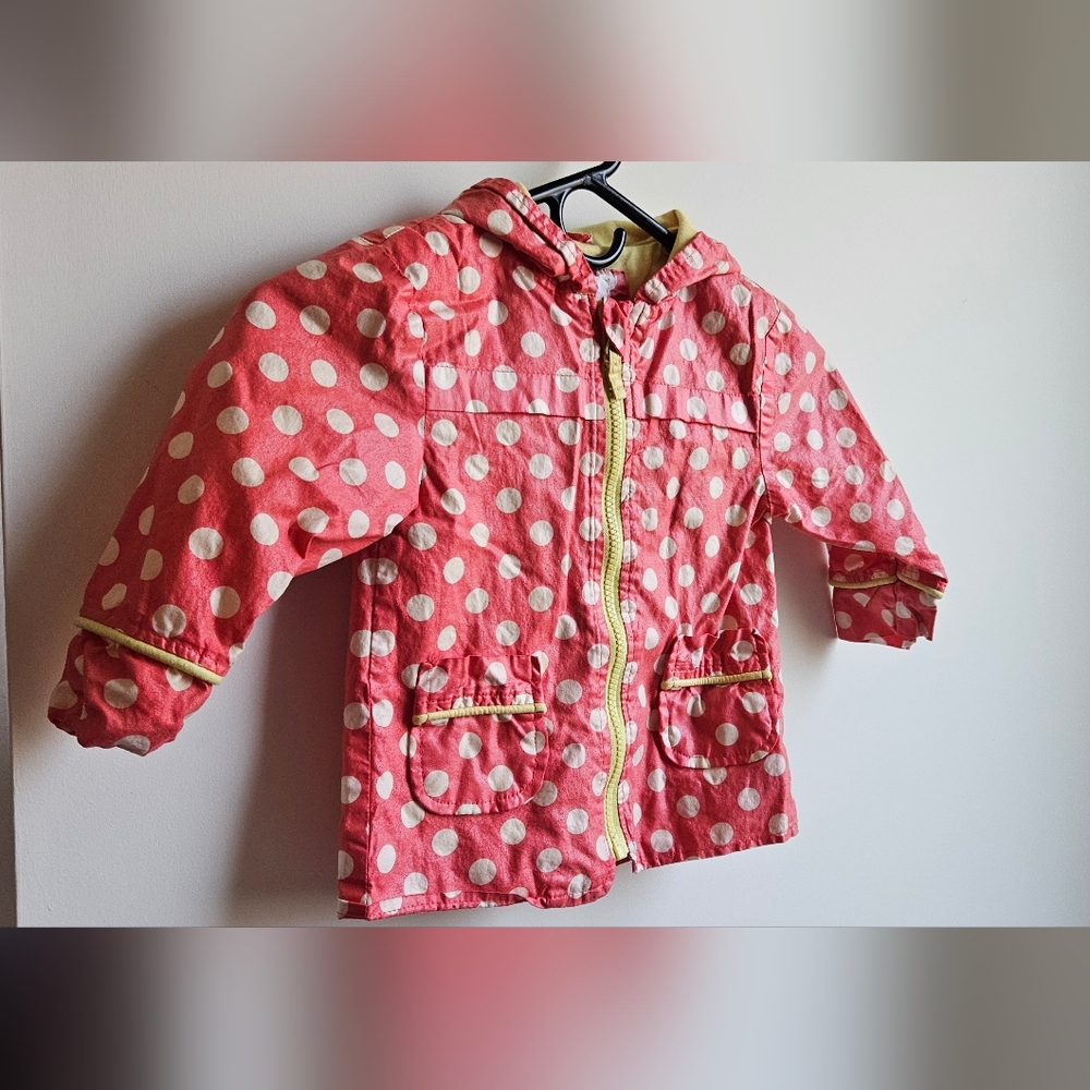 Spring jacket pink with white polka dots size 18 months